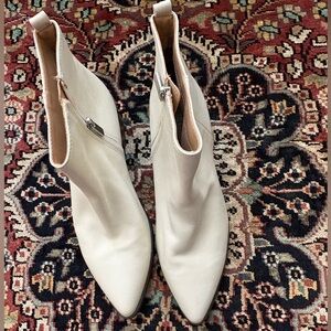 Elodie Cream Pointed Toe Ankle Booties